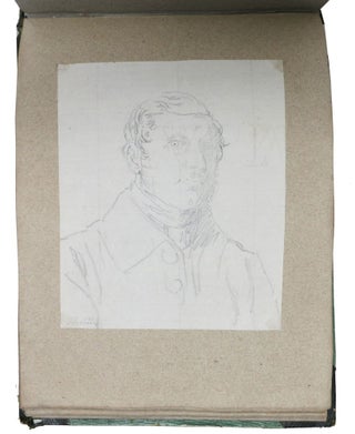 ALBUM Of PORTRAIT SKETCHES, Mainly Pencil.; Souvenier. Firenze. 1827. [Spine title].