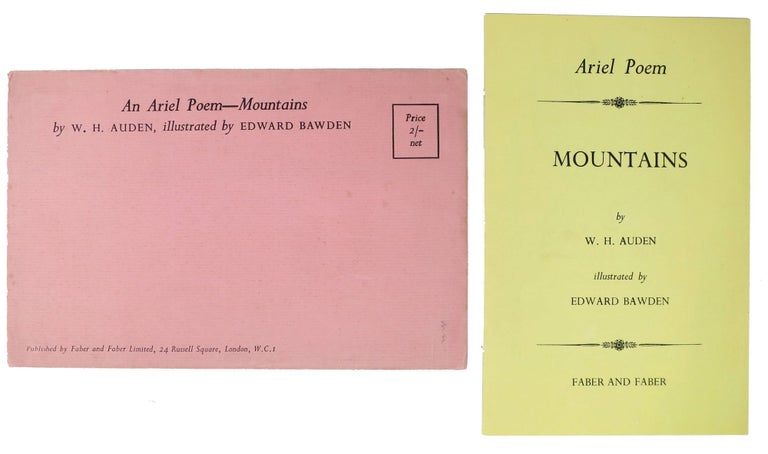 Item #47730 MOUNTAINS.; Ariel Poem. [with original envelope]. . Bawden Auden, Edward, - illustrated by, ystan. Hugh.