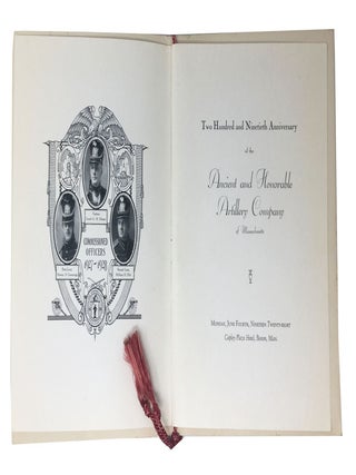 TWO HUNDRED And NINETIETH ANNIVERSARY Of The ANCIENT And HONORABLE ARTILLERY COMPANY Of MASSACHUSETTS.