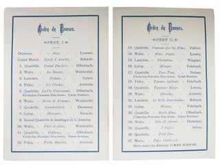 GRAND BAL. D'INAUGURATION PARÉ ET MASQUÉ CERCLE FRANÇAIS.; De L'Amitié, Academy of Music and Nilsson Hall, Monday, March 2nd, 1885.
