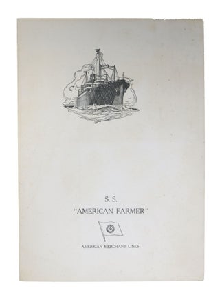 Item #48245 S. S. "AMERICAN FARMER".; American Merchant Lines. Passenger/Cargo Ship Menu