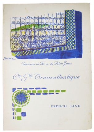 Item #48259 Cie. Gle. TRANSATLANTIQUE.; Panorama de Fès vu du Palais Jamaï. French Ocean Linear...