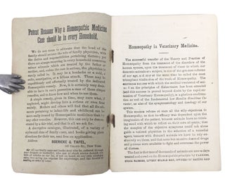 VETERINARY MEDICAL INDEX, And Key to the Homoeopathic Treatment of the most common Complaints of Horses and Cattle.