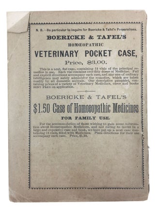 VETERINARY MEDICAL INDEX, And Key to the Homoeopathic Treatment of the most common Complaints of Horses and Cattle.
