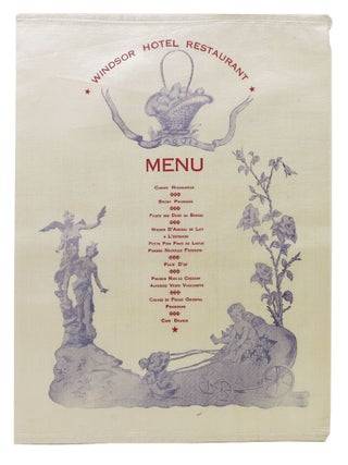 Item #48513 WINDSOR HOTEL RESTAURANT. Restaurant Menu