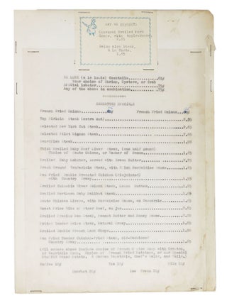 Item #48571 MANHATTAN SPECIALS. Restaurant Menu