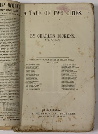 A TALE Of TWO CITIES.; Petersons' Uniform Edition of Charles Dickens' Works. Complete in One Volume. Price Fifty Cents.