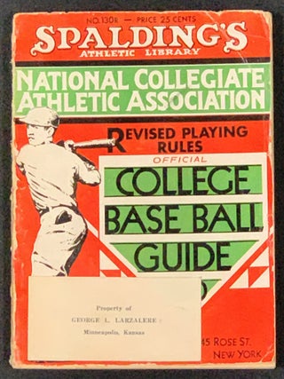 Item #48832 COLLEGE BASE BALL GUIDE. Containing Official Rules as Recommended by the Rules...