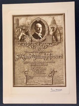 Item #48909 DINNER To The RIGH HONOURABLE SIR ESME WILLIAM HOWARD; His Britannic Majesty's...