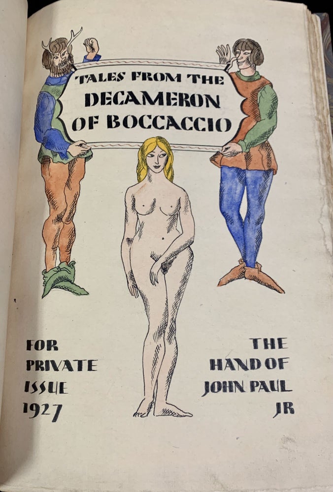 Item #49387 TALES From The DECAMERON Of BOCCACCIO. The Hand of John Paul Jr. For Private Issue. Giovanni Boccaccio, 1313 - 1375.