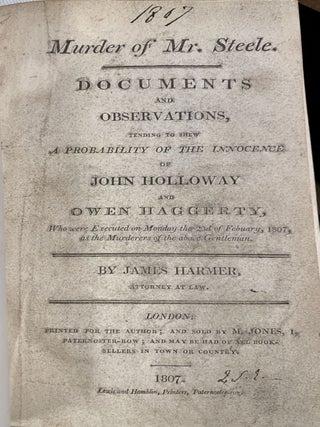 Item #49542 MURDER Of MR. STEELE. Documents and Observations, Tending to Shew A Probablility of...