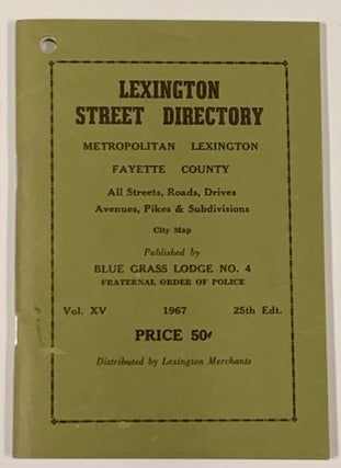 Item #49607 LEXINGTON STREET DIRECTORY.; Metropolitan Lexington Fayette County All Streets,...