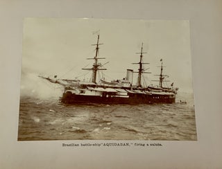 PHOTOGRAPH ALBUM COMPRISING 14 ALBUMEN IMAGES Of TURN-Of-The-CENTURY VESSELS, Including Battle-ships.