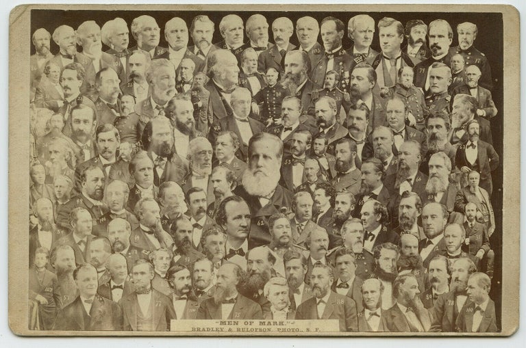 Item #50402 "MEN Of MARK" Cabinet Card Composite Photograph. Califorina History, William Herman . Bradley Rulofson, Henry William, 1826 - 1878, 1813 - 1891.