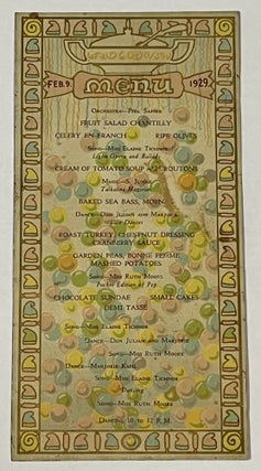 Item #50639 AMERICAN CAN CO. Pacific Dist. Dinner Dance Menu & Program. Feb. 9 - 1929. Elks...