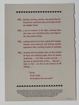 Item #50991.1 FIRE. African - American / Black Literature