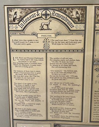 FRAMED MEMORIAL BROADSIDE. "In HONOUR & REMEMBRANCE Of FLORENCE NIGHTINGALE."