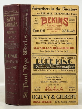 Item #51060 SANTA BARBARA CALIFORNIA CITY DIRECTORY 1943 Including Montecito.; Containing an...