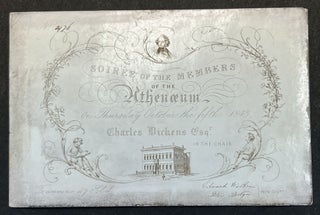 Item #51114 EVENT TICKET. Charles Dickens Esq. in the Chair. Athenaeum. Thursday, October the...