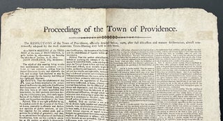 Item #51237 PROCEEDINGS Of The TOWN Of PROVIDENCE. Saturday, the 28th day of January, A. D....