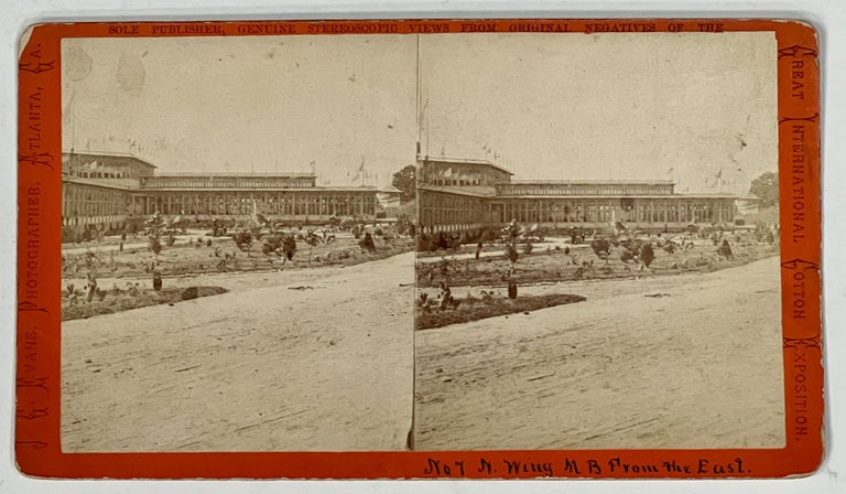 Item #51294 STEREOVIEW. No. 7 N. Wing M[ain] B[uilding] From the East.; Great International Cotton Exposition. J. G. - Photographer Evans.