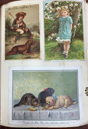 SCRAPBOOK Of VICTORIAN GREETING CARDS, SCRAPS And CUTTINGS.