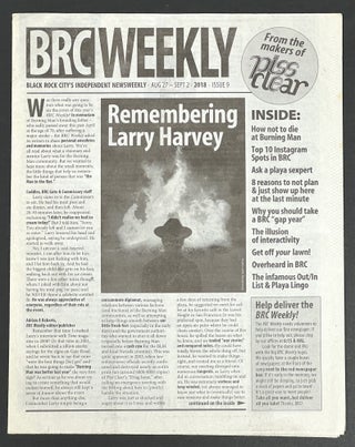 Item #51396 BRC WEEKLEY. Aug 27 - Sept 2 2018. Issue 9.; From the Makers of Piss Clear. Burning...