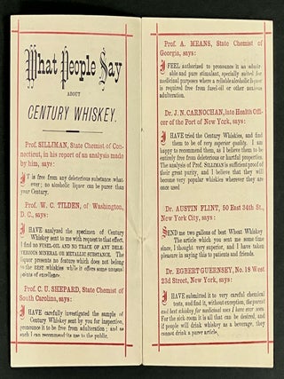 VIENNA, 1873. Century Whiskey Received a Medal and Grand Dipolma of Merit Being the Only Brand Thus Honored.
