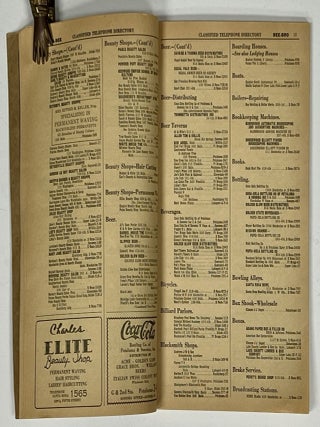 SONOMA, LAKE And MENDOCINO COUNTIES TELEPHONE DIRECTORY. August 1939.