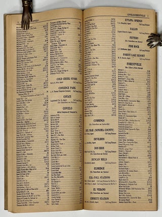 SONOMA, LAKE And MENDOCINO COUNTIES TELEPHONE DIRECTORY. August 1939.