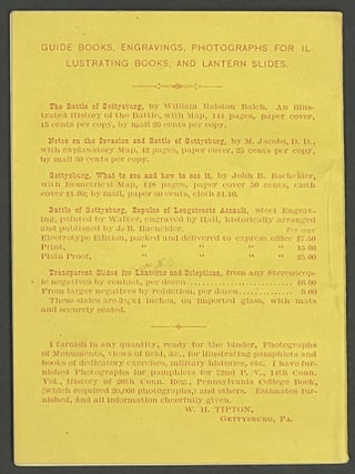 CATALOGUE Of TIPTON'S PHOTOGRAPHIC VIEWS of the Battle-field of Gettysburg, Gettysburg Monuments, Gettysburg Groups, Etc.