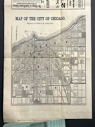 7 DAYS In CHICAGO. A Complete Guide to the Street Cars, Omnibuses, Railroads, Notable Buildings, Union Stock Yards, Churches, Charitable Institutions, Etc. Packing Houses, Tunnels and Water System, Etc., together with a map and historical sketch of the City and the Great Fire.