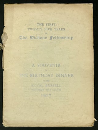 Item #51754 BANQUET In CELEBRATION Of The TWENTY-FIFTH BIRTHDAY of the DICKENS FELLOWSHIP 6th...