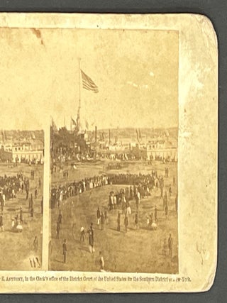 STEREOVIEW. Review of a Part of the New York Police on the Battery, July 4th, 1859.