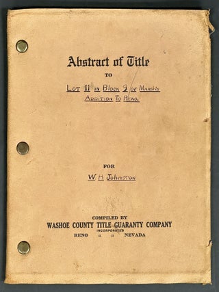 Item #51839 ABSTRACT Of TITLE To Lot Eleven (11) in Block Nine (9) of Marsh's Addition to...