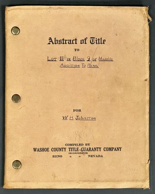 Item #51839 ABSTRACT Of TITLE To Lot Eleven (11) in Block Nine (9) of Marsh's Addition to...