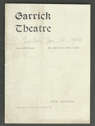 The CRICKET On The HEARTH. A Fairy Tale of Home, adapted from the Celebrated Story by Charles Dickens, in a Warble and Three Chirps. Garrick Theatre.