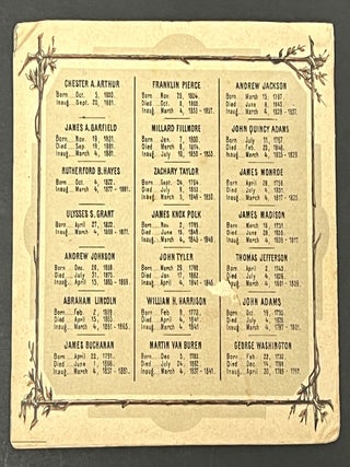 The PRESIDENTS Of The UNITED STATES Of AMERICA. South. North. 1732 - 1883.
