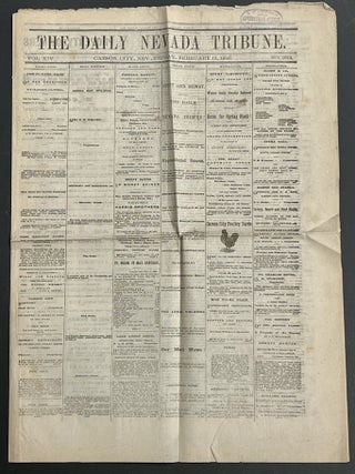 Item #51959 The DAILY NEVADA TRIBUNE. Vol. XIV. No. 1914. Carson City, Nev., Friday, February...
