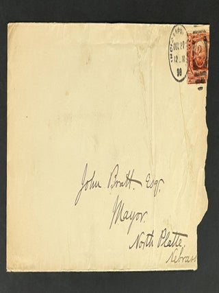 AUTOGRAPH LETTER, Signed, to John Bratt, Esq., Mayor, North Platte Neb. July 26, 1898. Plus Envelope.