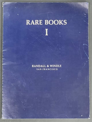 Item #51973 RARE BOOK I. A Selection of Rare Books and Manuscripts From Stock. Bookseller...