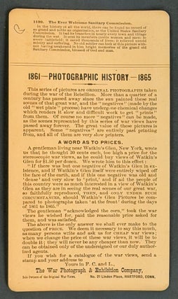 STEREOVIEW CARD. The Ever Welcome Sanitary Commission. 1199.