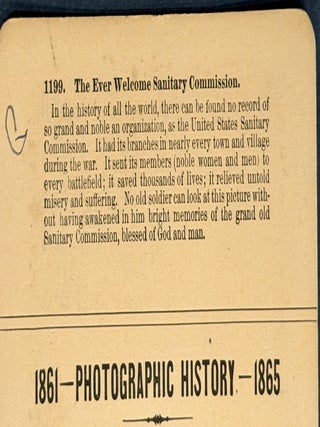 STEREOVIEW CARD. The Ever Welcome Sanitary Commission. 1199.