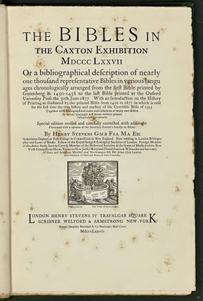 The BIBLES In The CAXTON EXHIBITION MDCCCLXXVII.