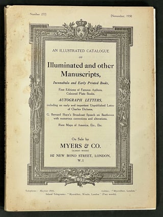 Item #52072 An ILLUSTRATED CATALOGUE Of ILLUMINATED And Other MANUSCRIPTS, Incunabula and Early...