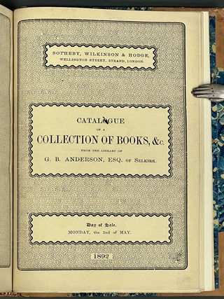 CATALOGUE Of The VERY CHOICE DRAMATIC & GENERAL LIBRARY Of JOHN MASFIELD MACKENZIE, ESQ. Of EDINBURGH.