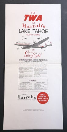 ADVERTISING POSTER. TWA To HARRAH'S LAKE TAHOE South Shore.