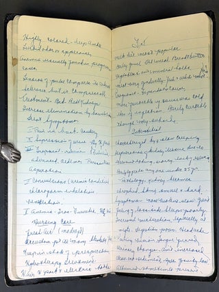 MANUSCRIPT NOTEBOOK Of A YOUNG NURSE At BELLEVUE HOSPITAL, New York City, in the Immediate Aftermath of World War I.