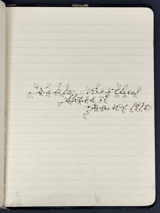 MANUSCRIPT NOTEBOOK Of A YOUNG NURSE At BELLEVUE HOSPITAL, New York City, in the Immediate Aftermath of World War I.