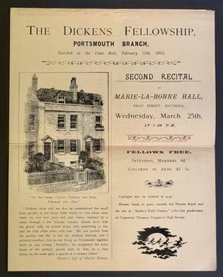 Item #52260 EVENT PROGRAMME. Second Recital at Marie-La-Bonne Hall, Swan Street, Southsea,...